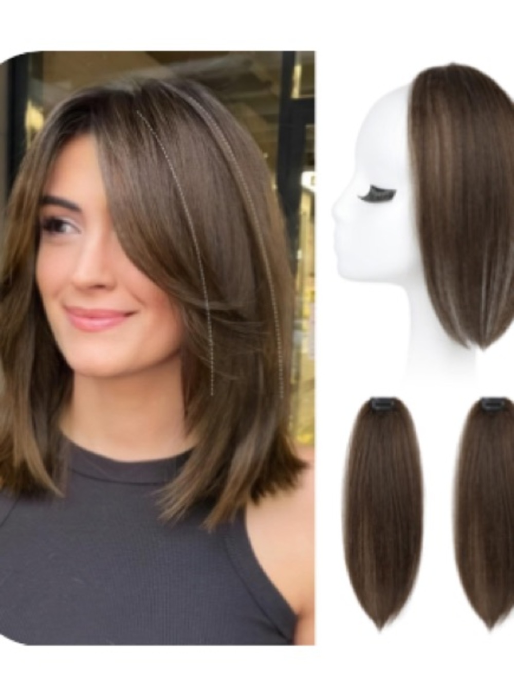 REECHO Clip in Hair Volumizer, Short Thick Clip in Hairpieces brown